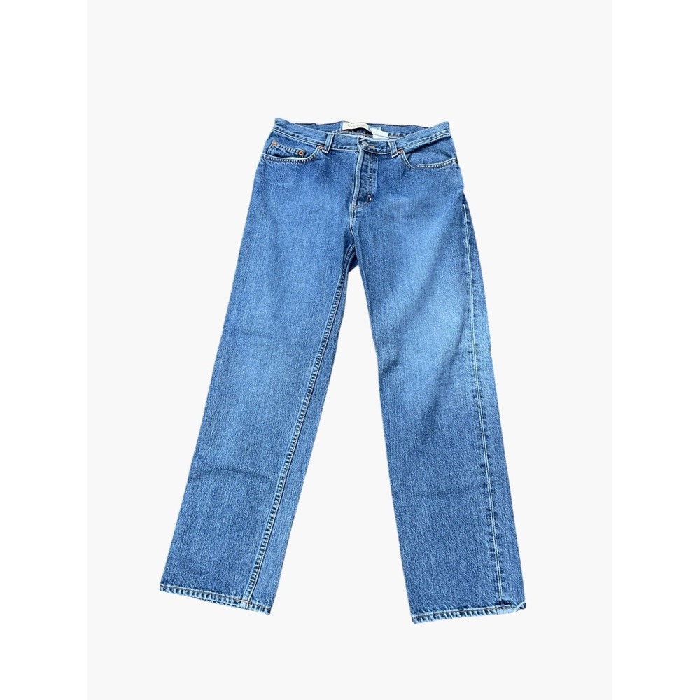 VINTAGE Gap Jeans Womens Lowrise Blue Button Fly Denim 10 Ankle (30x28)